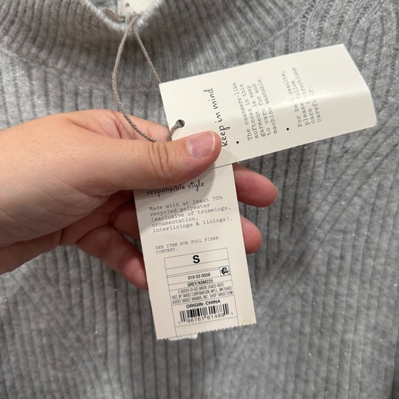 A New Day Knit Long Sleeve Sweater Dress Mock High Neck Turtleneck Gray Small - Picture 6 of 6